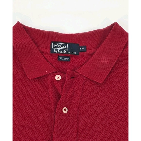 Vintage Polo Ralph Lauren Shirt Men XXL Striped 90s Red Blue Pony Classic 2XL - Picture 5 of 8